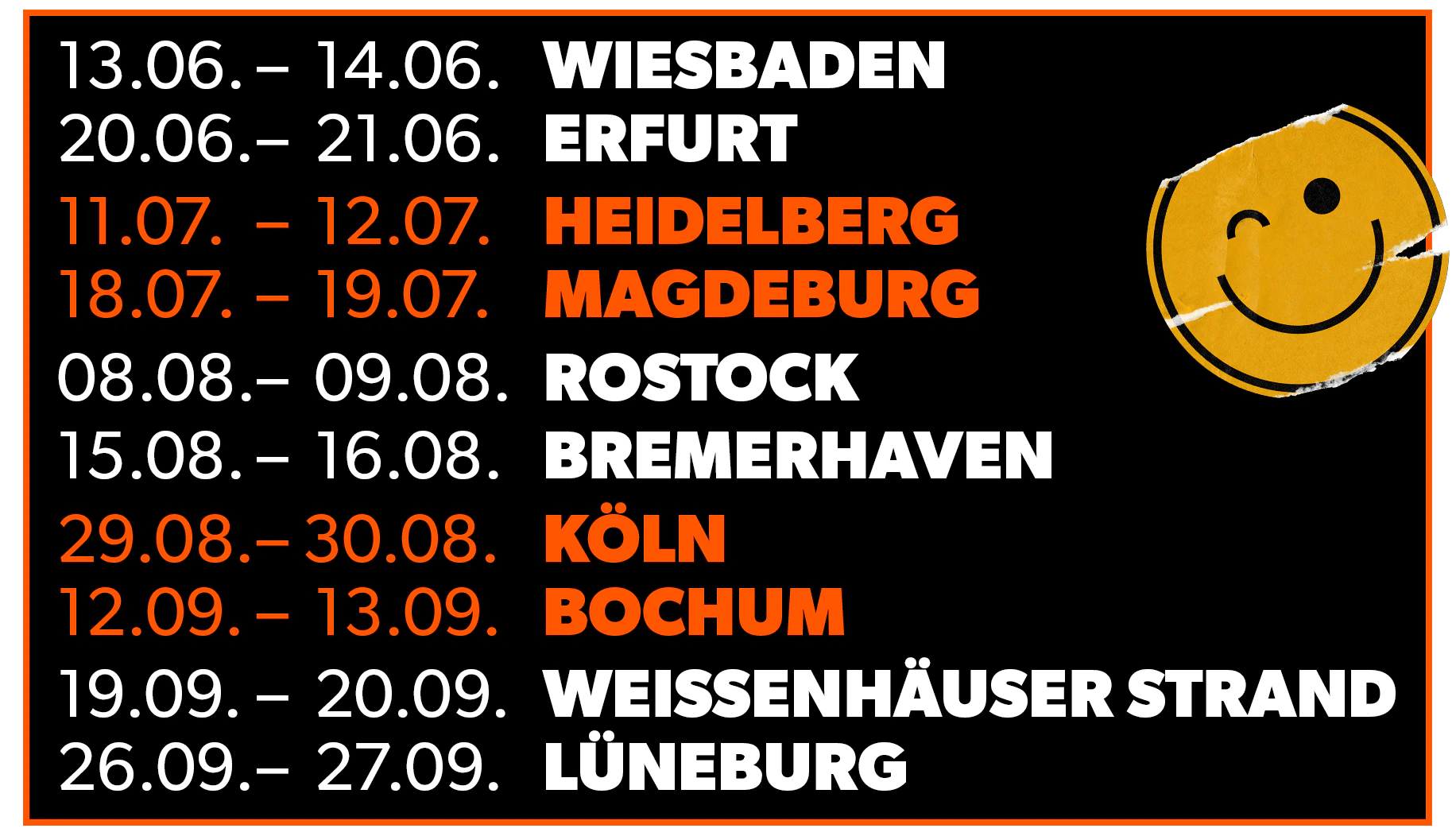 TOGGO Tour 2026 Standortübersicht